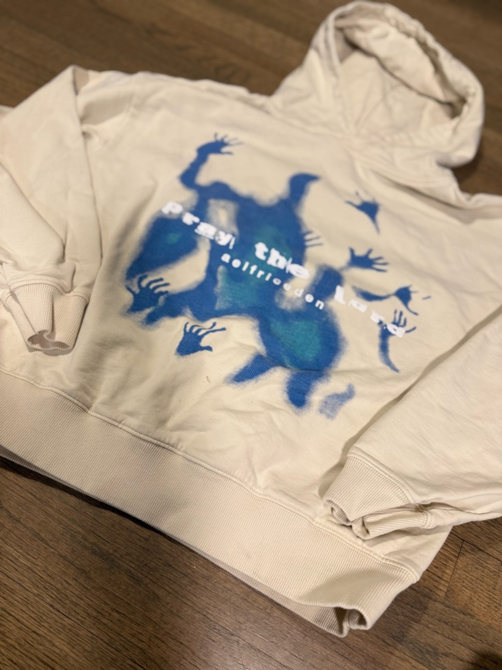 Aelfric Eden Pray the Lord Cream Hoodie: Sizr Small